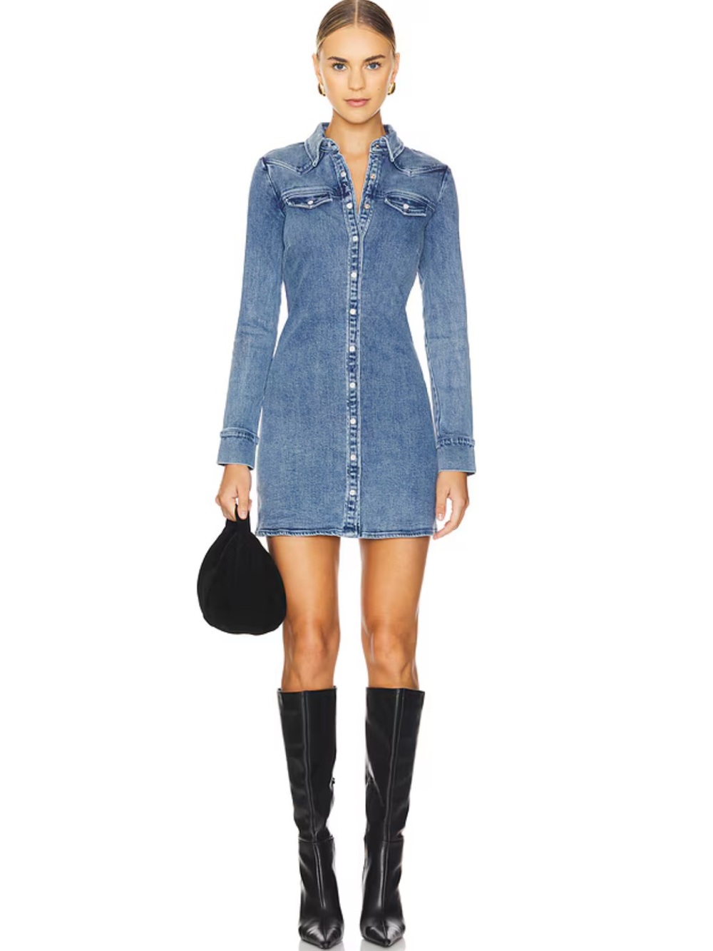 Amanda Uprichard Forester Denim Dress in Classic Wash